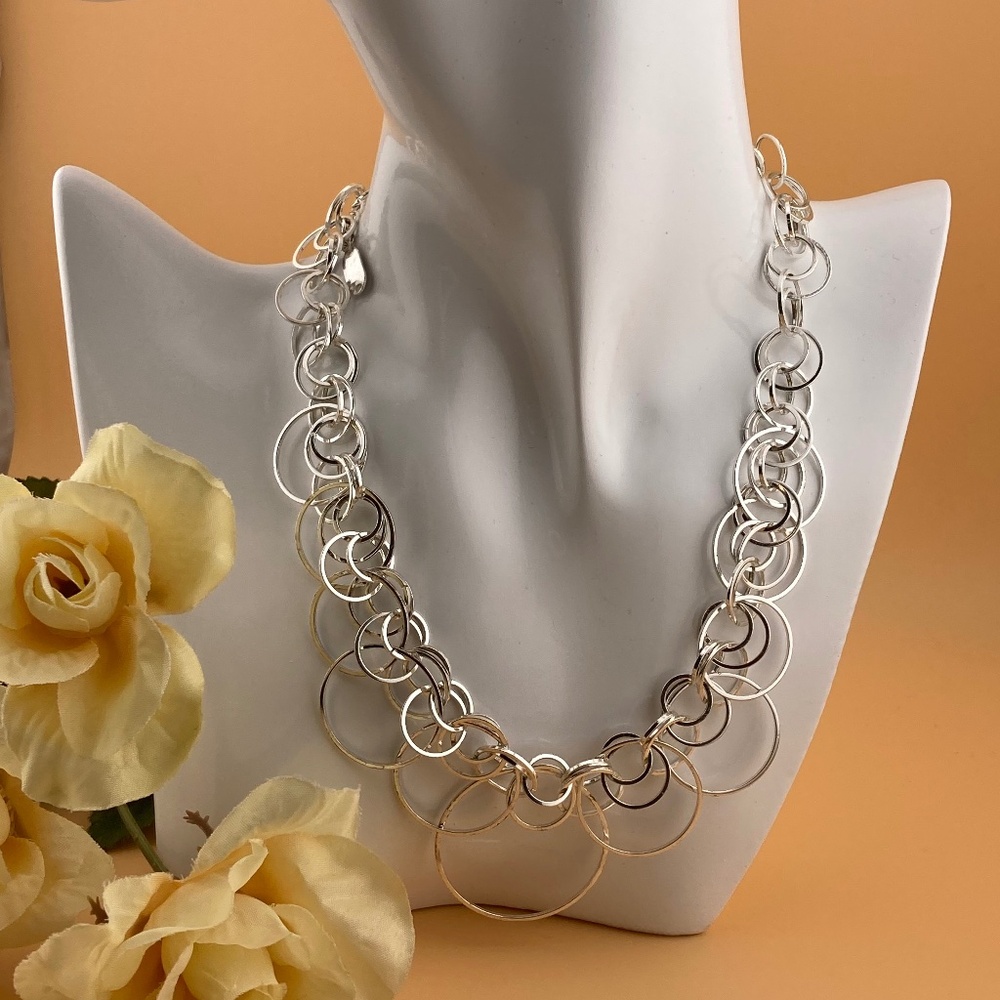 ALFANI Silver Loop Necklace
